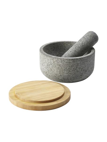 Moździerz i tłuczek z granitu Dash, Szary granit, jasny brązowy, Ø 16 x W 13 cm