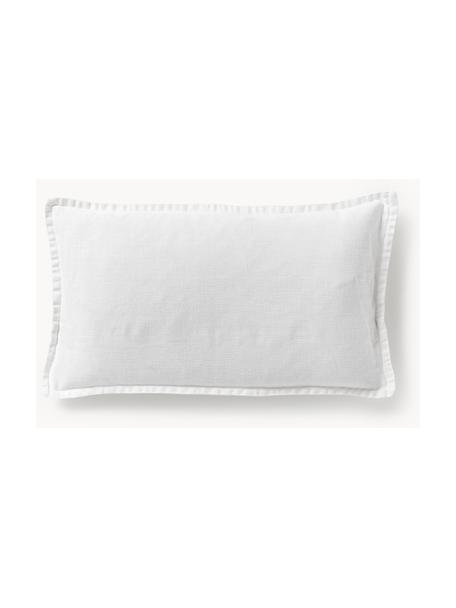 Copricuscino in lino color crema Lanya, 100% lino

Per sua natura, il lino ha una sensazione al tatto piuttosto ruvida e un aspetto stropicciato naturale
L'elevata resistenza allo strappo rende il lino resistente all'abrasione e all'usura, Bianco, Larg. 30 x Lung. 50 cm