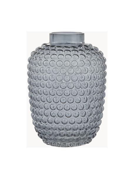 Vase déco en verre soufflé bouche Dorinia, Verre, Bleu, Ø 18 x haut. 25 cm