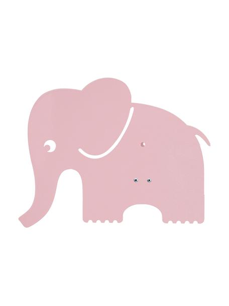 Wandleuchte Elephant mit Stecker, Metall, pulverbeschichtet, Helles Rosa, B 33 x H 29 cm