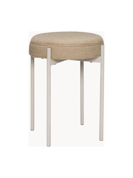 Gestoffeerde kruk Silo, Bekleding: 10% acryl, 90% polyester , Frame: gecoat staal, Geweven stof beige, lichtbeige, Ø 41 x H 45 cm