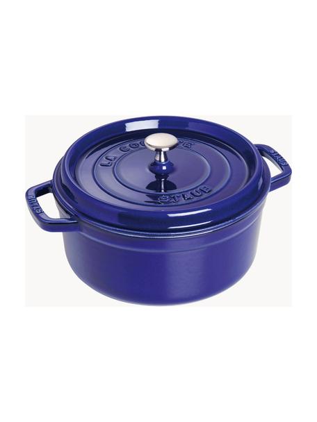 Cocotte ronde en fonte La Cocotte, Fonte, émaillée, Bleu roi, argenté, Ø 26 x haut. 17 cm