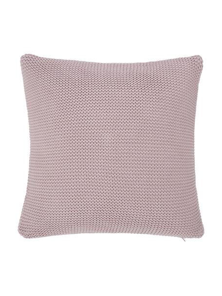 Pletený poťah na vankúš z bavlny Adalyn, 100 % organická bavlna, certifikát GOTS, Staroružová, Š 40 x D 40 cm