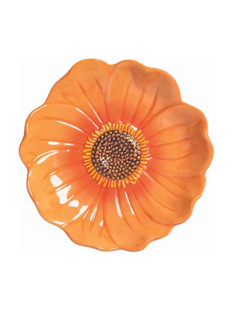Ciotola a forma di dalia Flower, Gres smaltato, Arancio, a forma di dalia, Ø 18 x Alt. 4 cm
