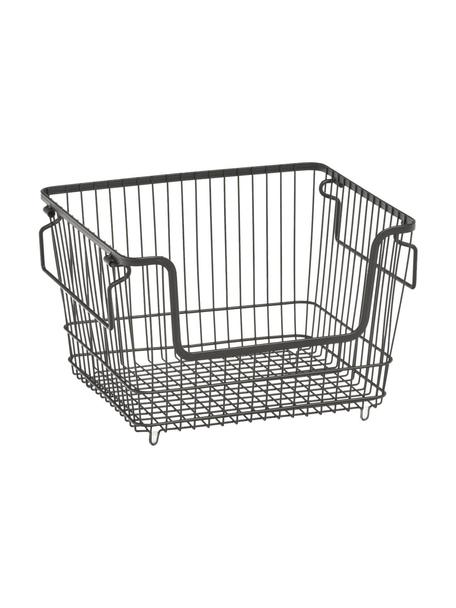Cesta de metal Merka, Metal recubierto, Negro, An 33 x Al 22 cm