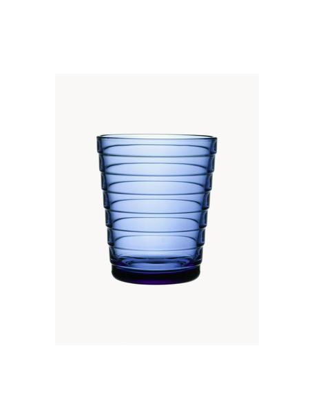 Vasos Aino Aalto, 2 uds., Vidrio, Azul transparente, Ø 7 x Al 9 cm, 220 ml