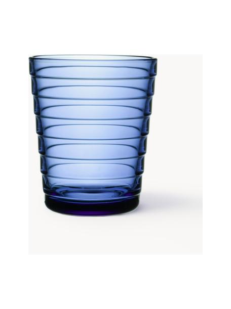 Vasos Aino Aalto, 2 uds., Vidrio, Azul transparente, Ø 7 x Al 9 cm, 220 ml