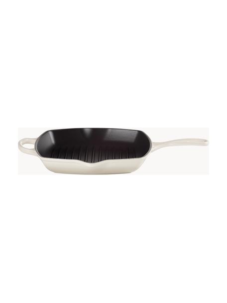 Poêle grill carrée en fonte émaillée Signature Collection, Fonte, émaillée, Tons blancs, larg. 44 x haut. 5 cm