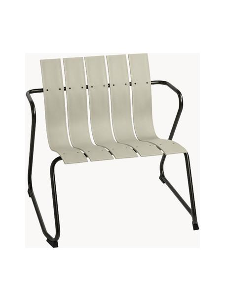 Poltroncina da giardino fatta a mano Ocean, Struttura: acciaio riciclato, rivest, Beige chiaro, nero, Larg. 72 x Prof. 63 cm