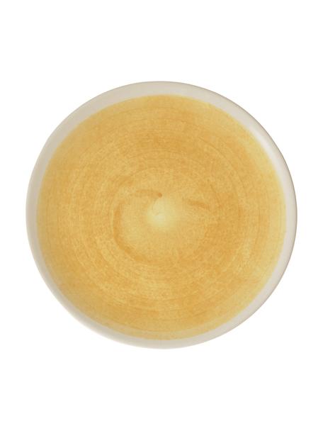 Ručně vyrobené snídaňové talíře s barevným přechodem Pure, 6 ks, Keramika, Žlutá, bílá, Ø 21 cm