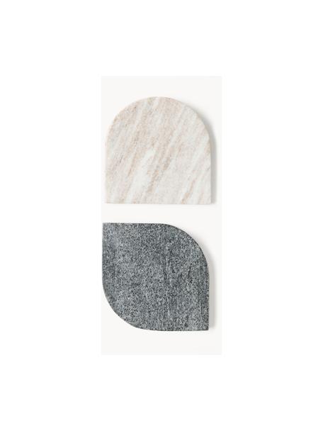 Súprava mramorových podložiek Jessi, 4 ks, Mramor, Sivá, svetlobéžová, mramorová, Š 10 x H 10 cm