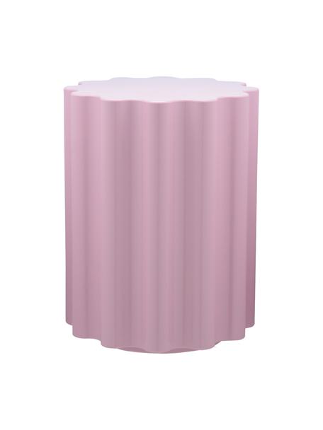 Kulatý odkládací stolek Colonna, Termoplastický technopolymer vyrobený z recyklovaného průmyslového odpadu, certifikace Greenguard, Růžová, Ø 35 cm, V 46 cm