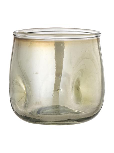 Photophore en verre de forme organique Idalina, Verre, Vert, Ø 7 x haut. 7 cm