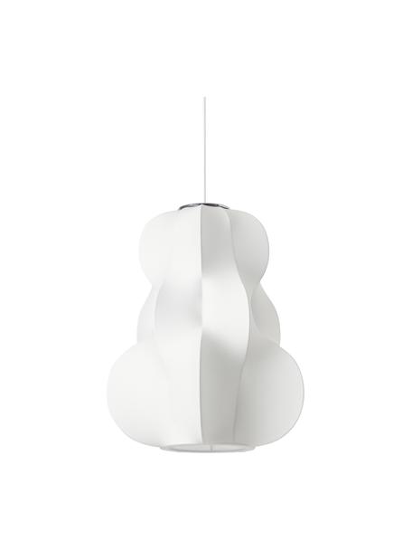 Pendelleuchte Arwa aus Seide, Lampenschirm: Seide, Baldachin: Metall, pulverbeschichtet, Weiß, Ø 50 x H 150 cm