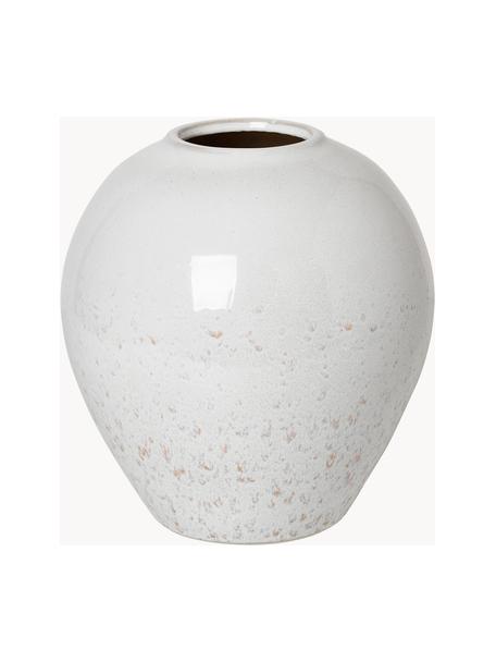 Handgefertigte Vase Ingrid aus Keramik, Keramik, glasiert, Weiß, gesprenkelt, Ø 24 x H 26 cm