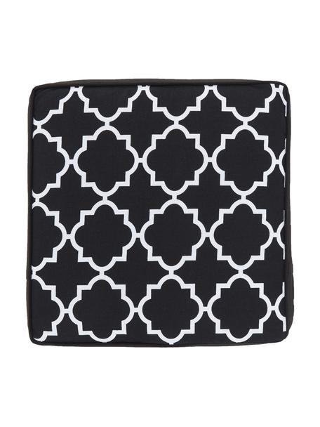 Coussin de chaise épais noir Lana, Noir, larg. 40 x long. 40 cm