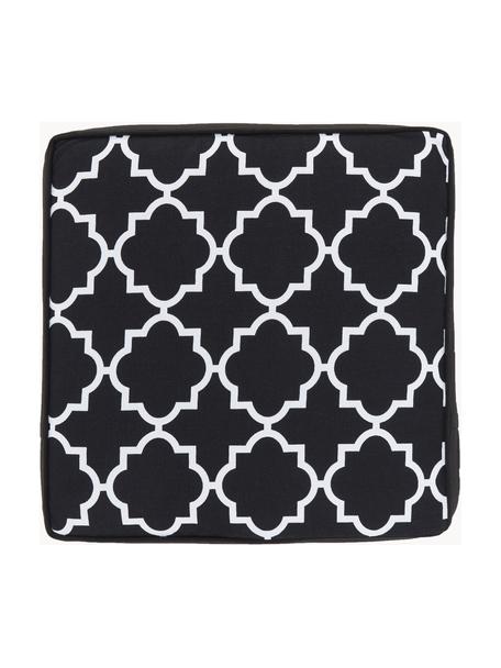 Stoelkussen Lana in zwart, wit, Zwart, B 40 x L 40 cm