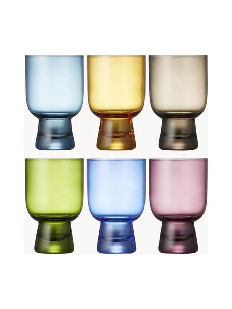 Kleine waterglazen Tumbli, set van 6, Glas, Meerkleurig, Ø 8 x H 12 cm, 300 ml