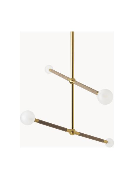 Velké závěsné svítidlo Linja, Odstíny hnědé, zlatá, Š 125 cm, V 115 cm