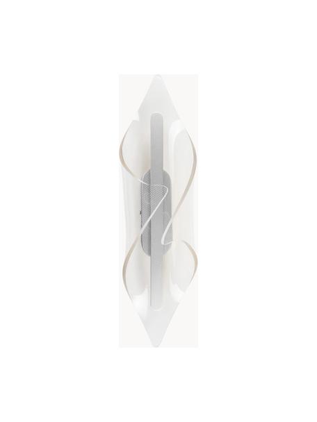 Aplique LED Velo, Pantalla: vidrio acrílico, Estructura: metal con pintura en polv, Transparente, plateado, An 12 x Al 44 cm