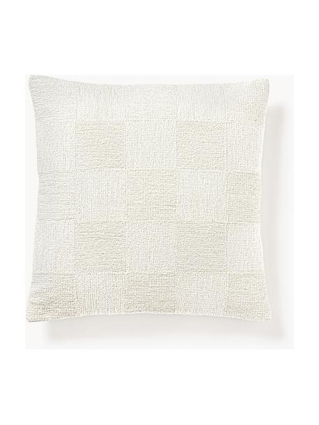 Chenille-Kissenhülle Keeley, 100 % Baumwolle, Off White, B 50 x L 50 cm