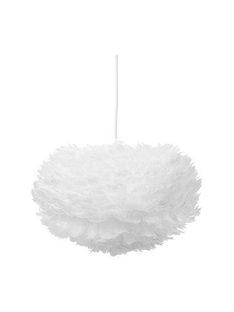 Závesná lampa z peria Eos, Biela, Ø 45 x V 30 cm