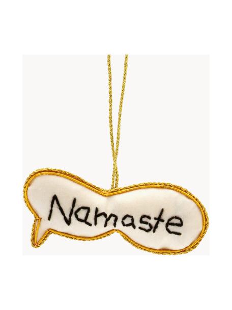 Ozdoba choinkowa Namaste, 2 szt., Włókna syntetyczne, Kremowobiały, odcienie złotego, S 15 x W 5 cm