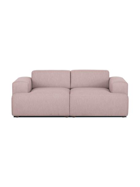 Divano 2 posti Melva, Rivestimento: 100% poliestre Con 35.000, Struttura: legno di pino massiccio, , Piedini: plastica, Tessuto rosa, Larg. 198 x Prof. 101 cm
