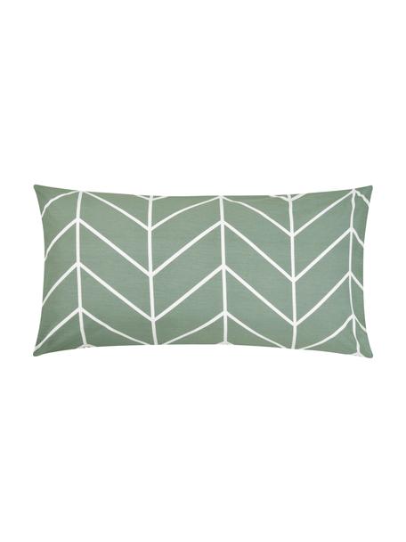 Bavlněné povlaky na polštáře s grafickým vzorem Mirja, 2 ks, Zelená, krémově bílá, Š 40 cm