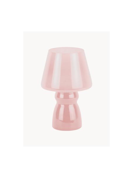 Malá prenosná stolová lampa Classic, Sklo, Svetloružová, priehľadná, Ø 17 x V 26 cm