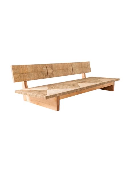 Divanetto in intreccio lampacanay Porch, Struttura: legno di quercia, Legno di quercia, Larg. 220 x Prof. 91 cm