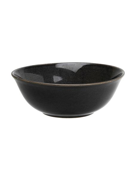 Handgemachte Schüssel Nordic Coal, Ø 21 cm, Steingut, Anthrazit, Ø 21 x H 8 cm