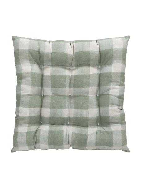 Poduszka siedziska na krzesło z bawełny Milène, Tapicerka: 100% bawełna, Zielony, S 40 x D 40 cm