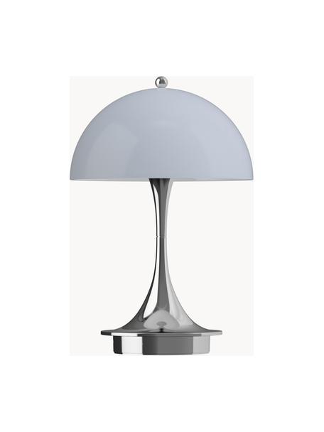 Mobile dimmbare LED-Tischlampe Panthella, H 24 cm, Kunststoff, Kunststoff Hellgrau, Silberfarben, Ø 16 x H 24 cm