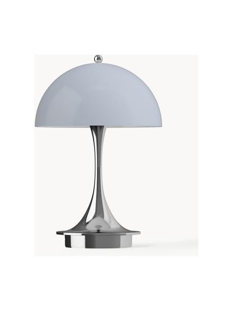 Mobile dimmbare LED-Tischlampe Panthella, H 24 cm, Kunststoff, Kunststoff Hellgrau, Silberfarben, Ø 16 x H 24 cm