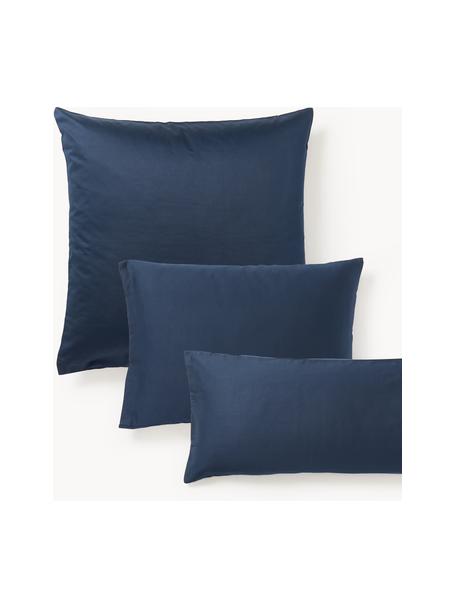Povlak na polštář z bavlněného saténu Comfort, Tmavě modrá, Š 70 cm, D 80 cm