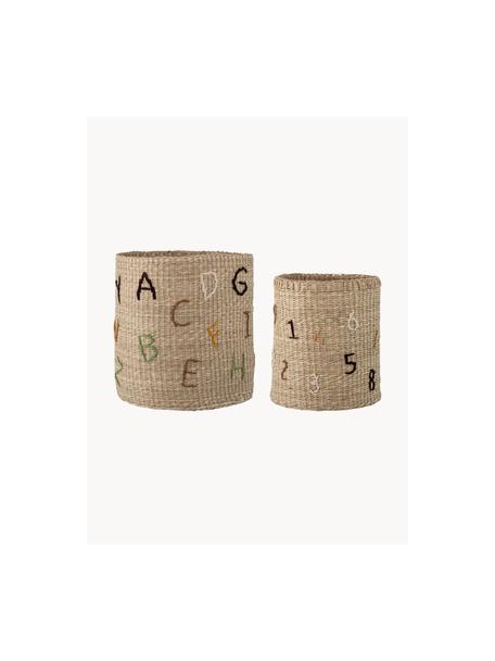 Set de cestas de jacinto de agua Dinne, 2 uds., Algas marinas, Beige claro, Set de diferentes tamaños