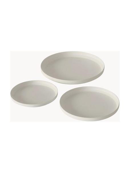 Kerzenteller-Set Mio aus Metall, 3er-Set, Metall, beschichtet, Weiß, Set in verschiedenen Größen