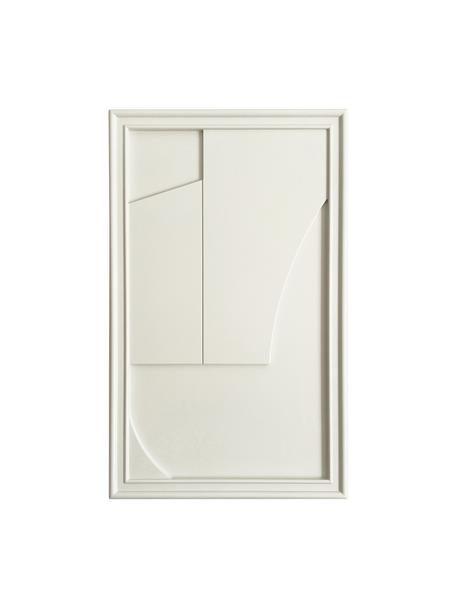 Sculpture murale artisanale Verge, Blanc crème, larg. 30 x haut. 50 cm