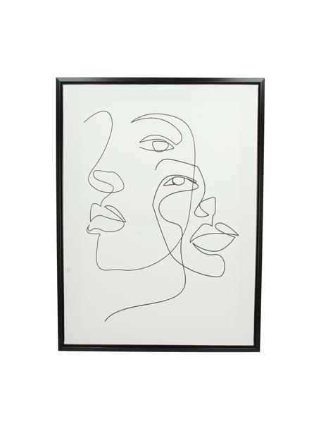 Impression sur toile encadrée Aventurine, Blanc, noir, larg. 45 x haut. 60 cm
