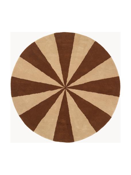 Tapis rond en laine tufté à la main Arch, Nougat, beige clair, Ø 70 cm (taille XS)