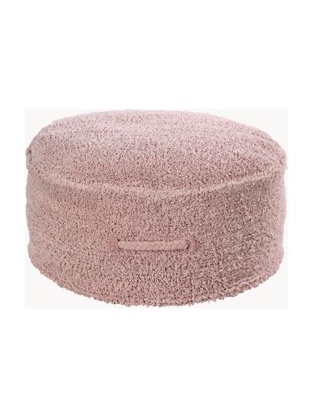 Handgemaakte kinderpoef Chill, Bekleding: 97% katoen, 3% kunstvezel, Roze, Ø 50 x H 20 cm