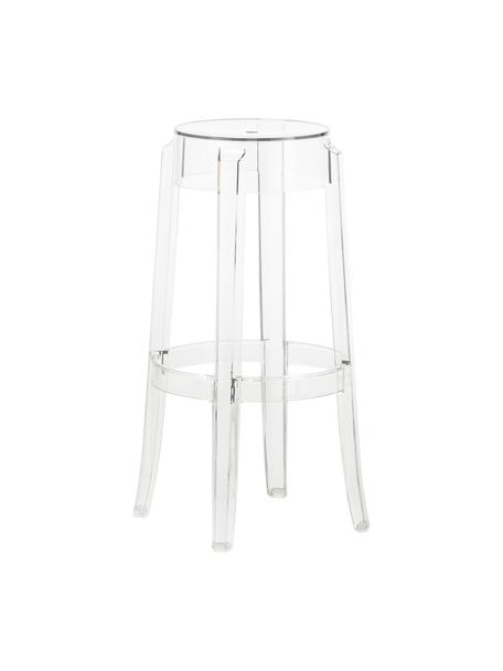 Dizajnová barová stolička Charles Ghost, Polykarbonát, Priehľadná, Ø 46 x V 75 cm