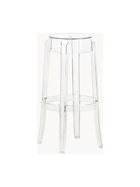 Design Barhocker Charles Ghost, Polykarbonat, Transparent, Ø 46 x H 75 cm