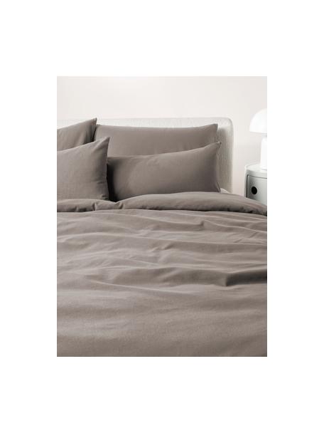 Flanell-Bettdeckenbezug Biba, Webart: Flanell, Taupe, B 135 x L 200 cm