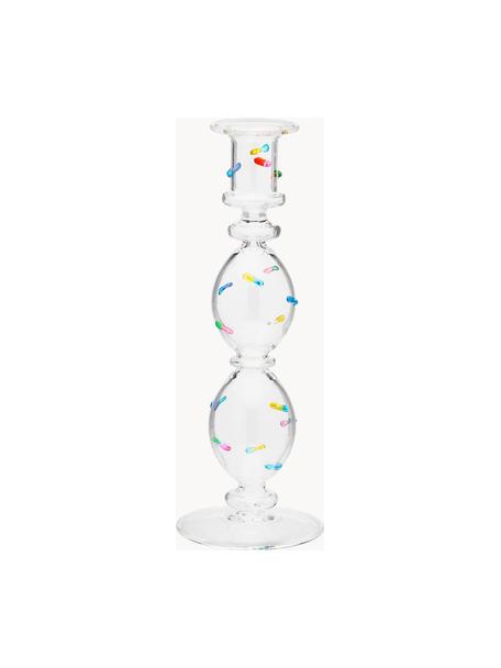 Candelabro in vetro borosilicato soffiato Pills, Vetro borosilicato, soffiato a bocca, Trasparente, multicolore, Ø 9 x Alt. 23 cm