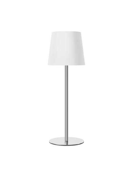 Lámpara de mesa regulable Fausta, con conexión USB, Pantalla: plástico, Plateado, blanco, Ø 13 x Al 37 cm