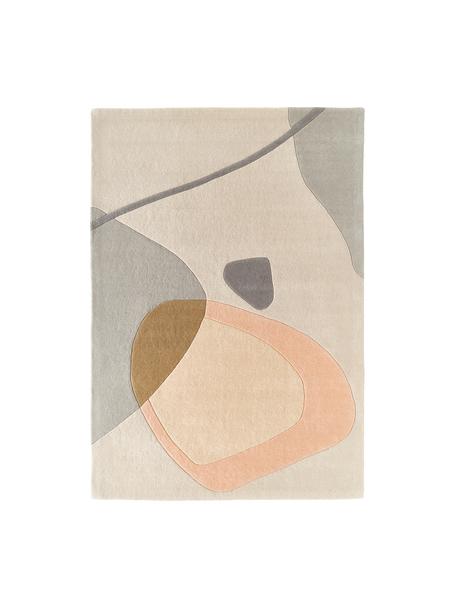 Ručně tkaný vlněný koberec s abstraktním vzorem Luke, Odstíny béžové, odstíny šedé, Š 120 cm, D 180 cm (velikost S)
