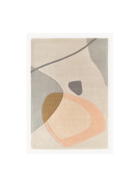 Ručně tkaný vlněný koberec s abstraktním vzorem Luke, Odstíny šedé a béžové, Š 120 cm, D 180 cm (velikost S)