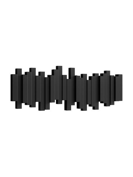 Designer wandkapstok Quan in zwart, Kunststof, Zwart, B 48 x H 18 cm